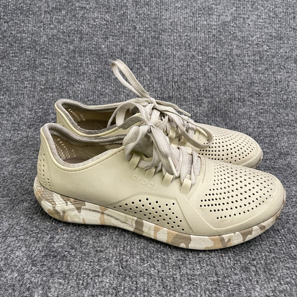 Crocs LiteRide Camo Pacer Shoe Womens Sz 10 Cream Tan Comfort 206494